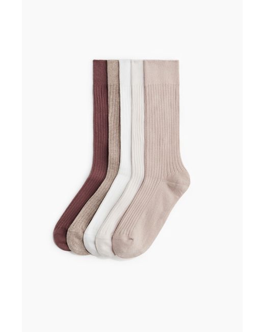H&M White 5er-Pack Socken