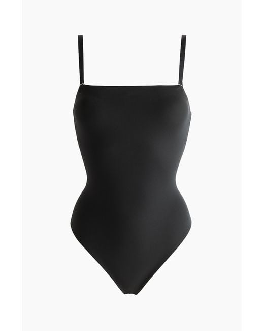 H&M Stringbody Van Microvezel in het Black