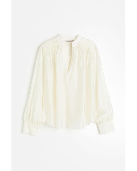 H&M Popover-blouse Van Lyocell in het White