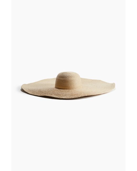H&M White Strohhut mit breiter Krempe