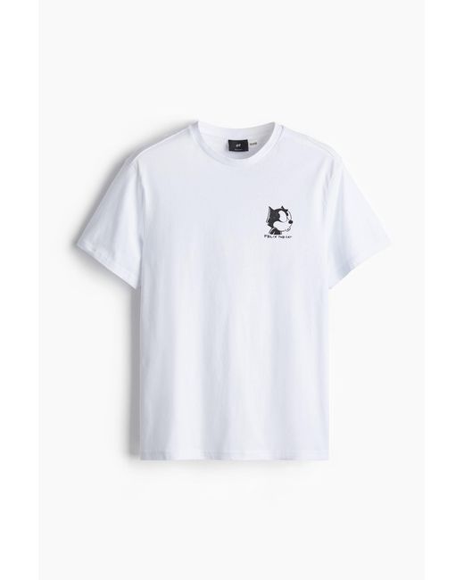 T-shirt Regular Fit H&M pour homme en coloris White