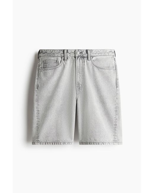 H&M Relaxed Denim Shorts in Gray für Herren