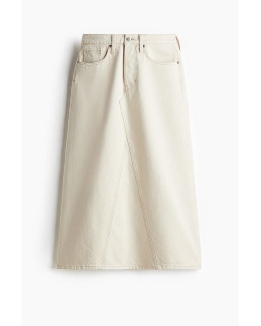 H&M White Jeansrock in A-Linie