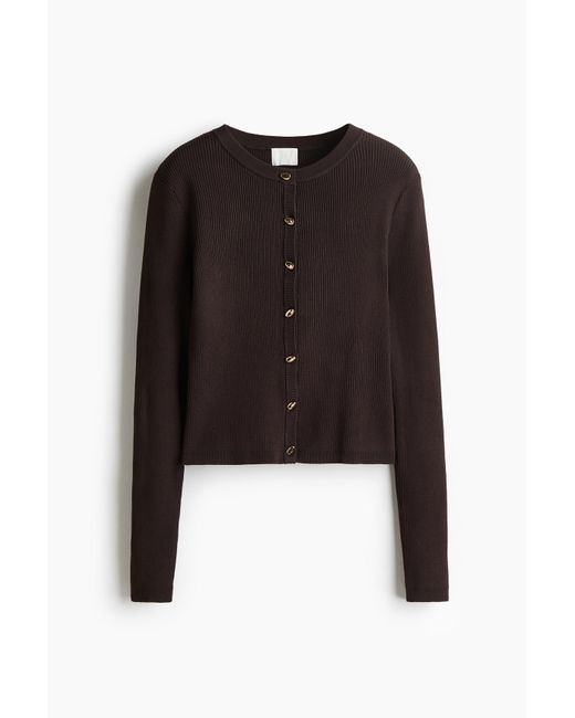 H&M Black Cardigan in Rippstrick