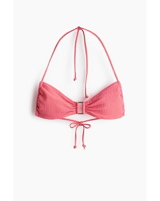 H&M Padded Bikinitop in het Pink