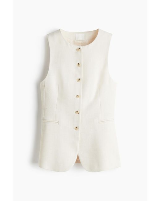 H&M White Long-Gilet