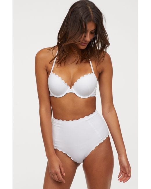 H&M Push-up Bikini Top in White | Lyst