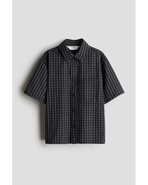 Chemise À Manches Courtes En Coton H&M pour homme en coloris Black