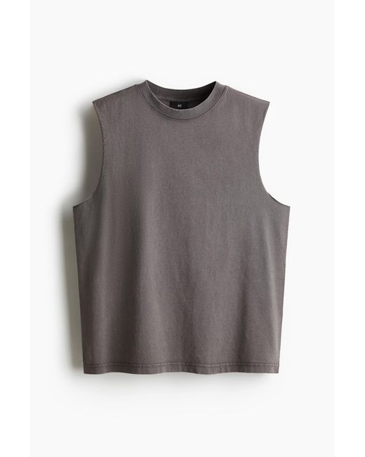H&M Ausgewaschenes Tanktop in Regular Fit in Gray für Herren