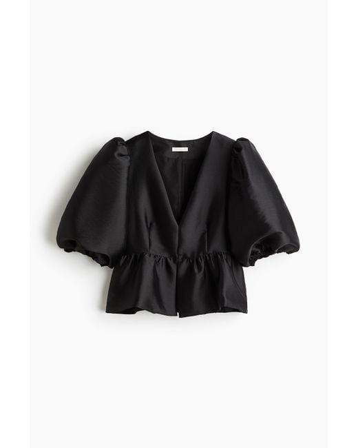 H&M Black Peplumbluse