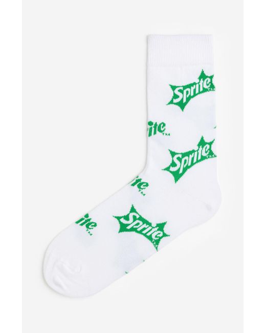 H&M Socken mit Motiv in Green für Herren
