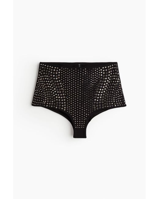 H&M Black Mini-Shorts mit Nieten