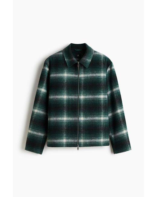 H&M Overshirt aus Wollmix in Regular Fit in Green für Herren