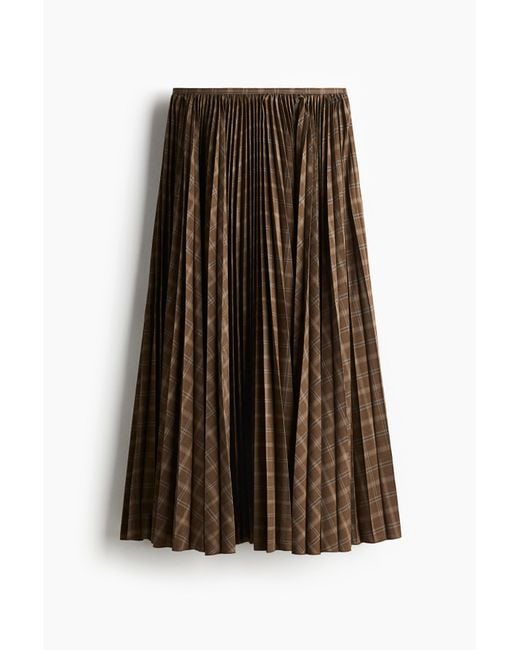 H&M Brown Plissierter Tellerrock