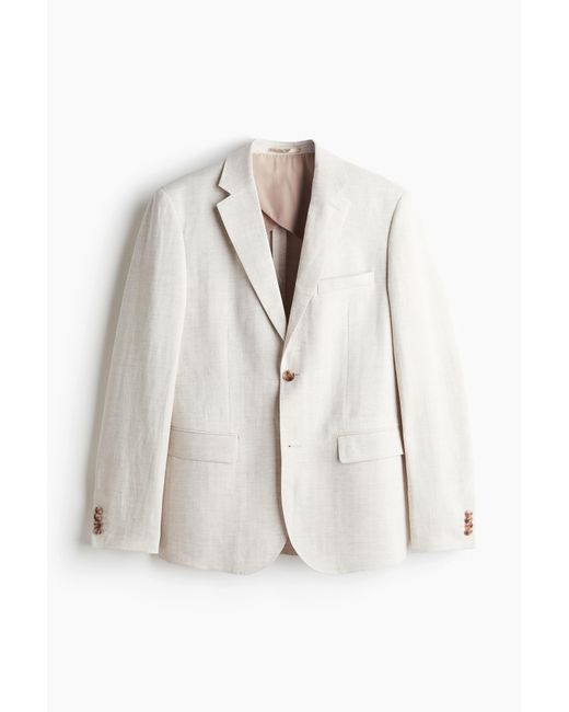 H&M Blazer aus Leinenmix in Regular Fit in White für Herren