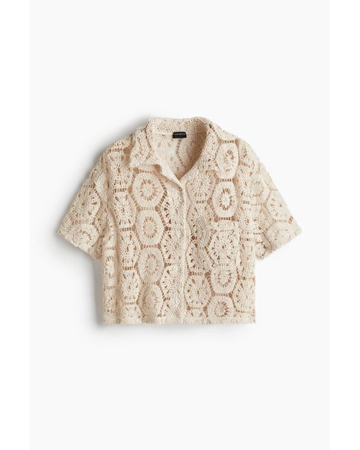 H&M Natural Crochetbeach Shirt Co-ord