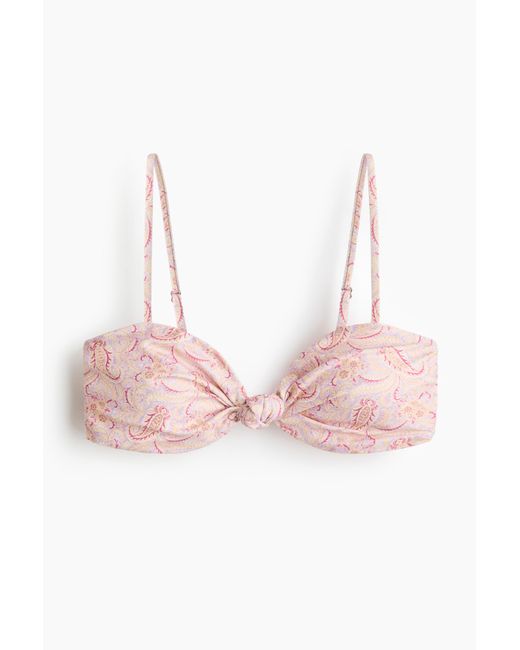 H&M Padded Bikinitop in het Pink