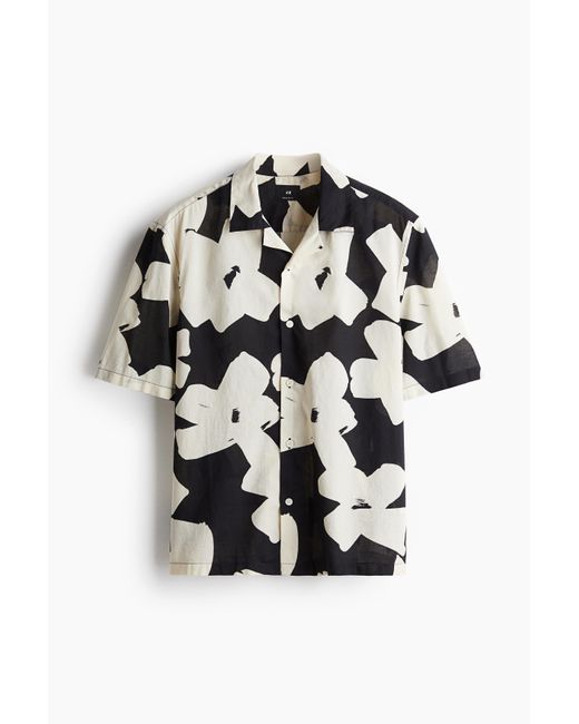 Chemise Regular Fit En Coton Avec Col Cubain H&M pour homme en coloris Black