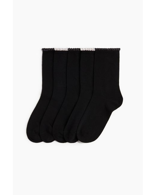 H&M Black 5er-Pack Socken