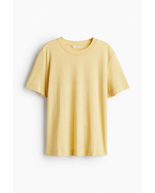 T-shirt en soie mélangée H&M en coloris Yellow
