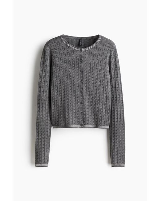 Gilet En Maille Torsadée H&M en coloris Gray