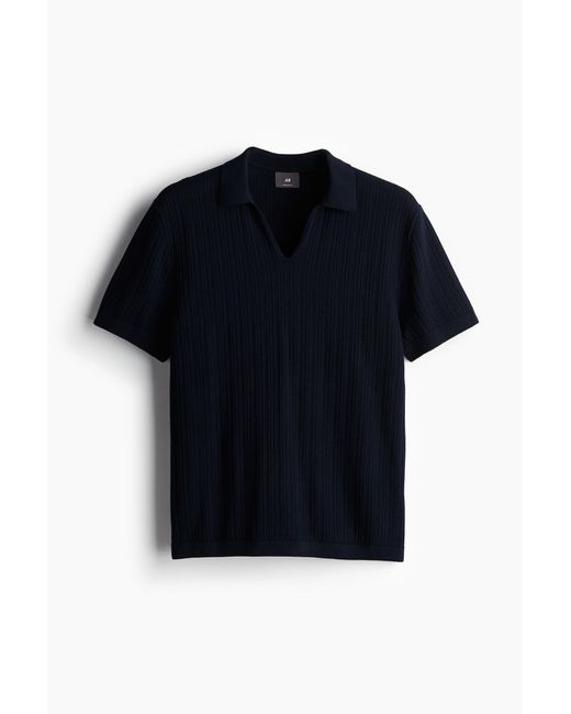 H&M Geripptes Poloshirt in Regular Fit in Blue für Herren