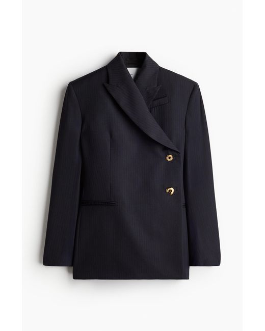 H&M Blazer Met Statementknopen in het Blue