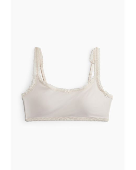 H&M White Wattierter Soft-BH aus Mikrofaser