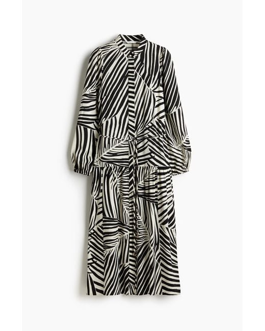 Robe Longue À Manches Bouffantes H&M en coloris White