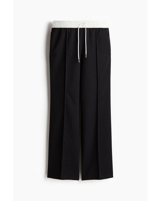 H&M Black Kordelzughose mit Bügelfalten
