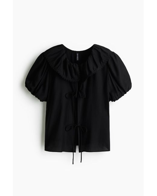 H&M Black Bluse zum Binden