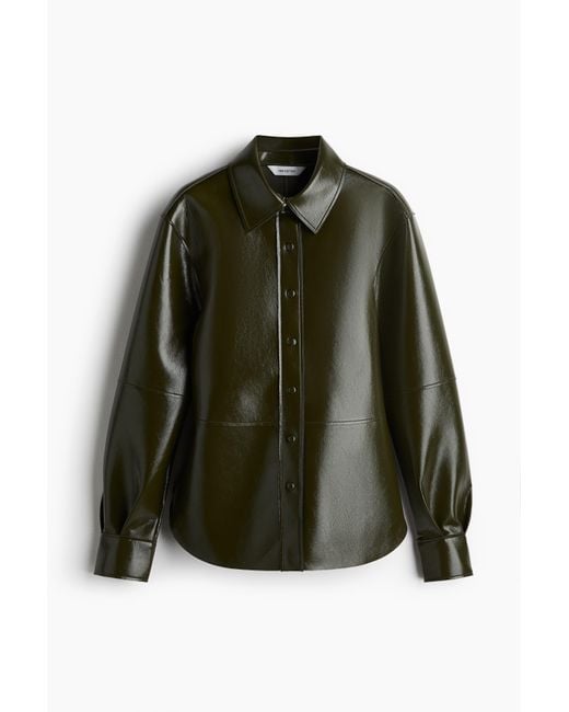 H&M Overhemdblouse Met Coating in het Green