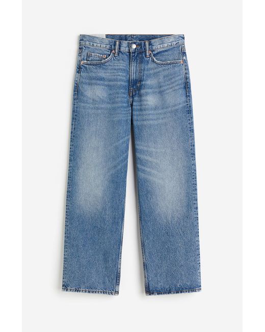 H&M Straight Relaxed High Jeans in Blue für Herren