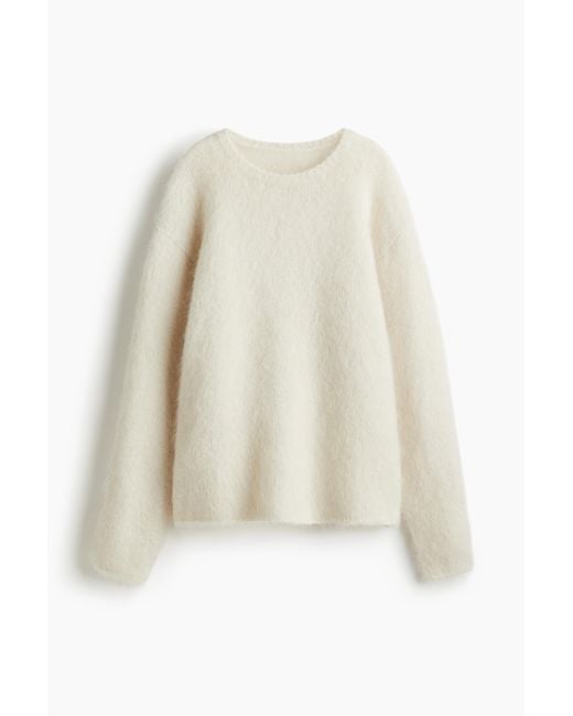 H&M White Pullover aus Mohairmix