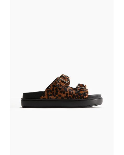 H&M Freelance-l Slides in het Brown