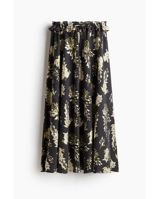 H&M Black Maxijupe mit Volantbesatz