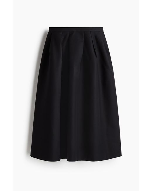 Jupe Trapèze Midi H&M en coloris Black