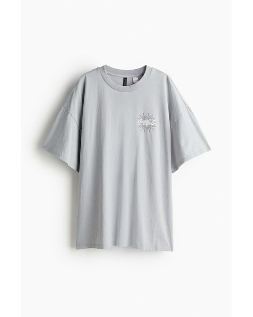 T-shirt oversize imprimé H&M en coloris Gray