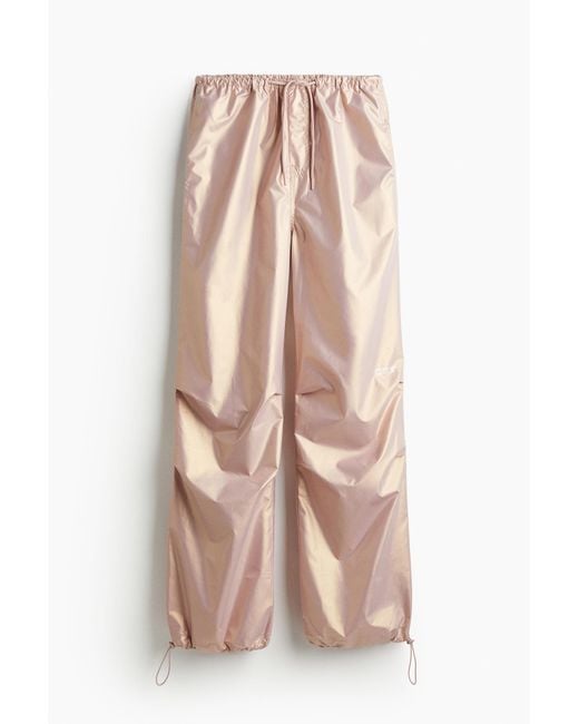H&M Plain Parachute Pants in het Pink