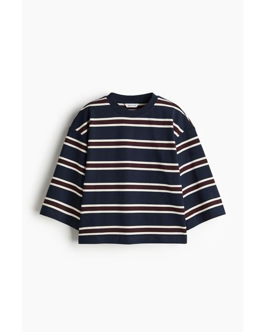 H&M Blue Baumwollshirt in Loose Fit