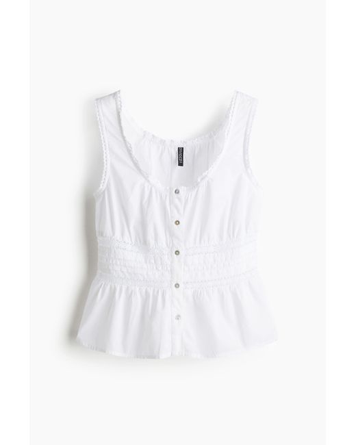H&M Tanktop Met Peplum in het White