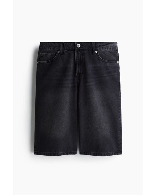 H&M Bermuda Regular Denim Short in het Black