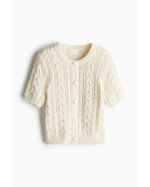 Gilet En Maille Torsadée H&M en coloris White