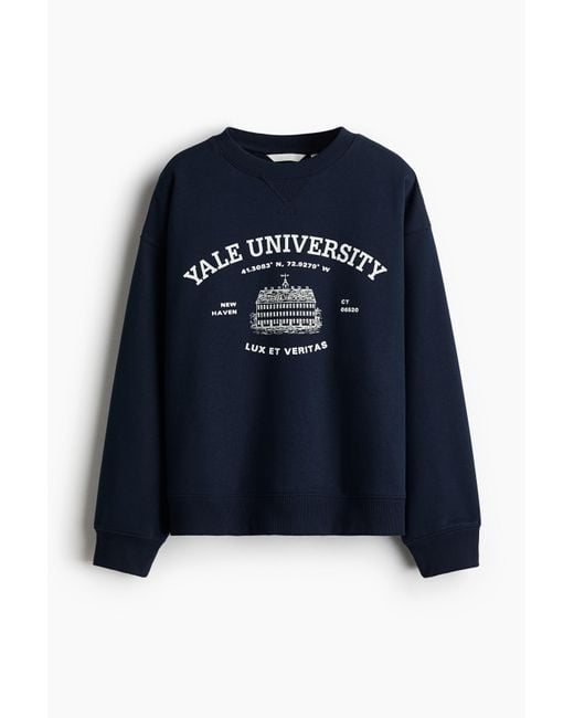 H&M Sweater Met Print in het Blue
