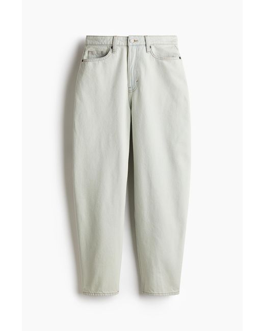 H&M Barrel High Jeans in het White