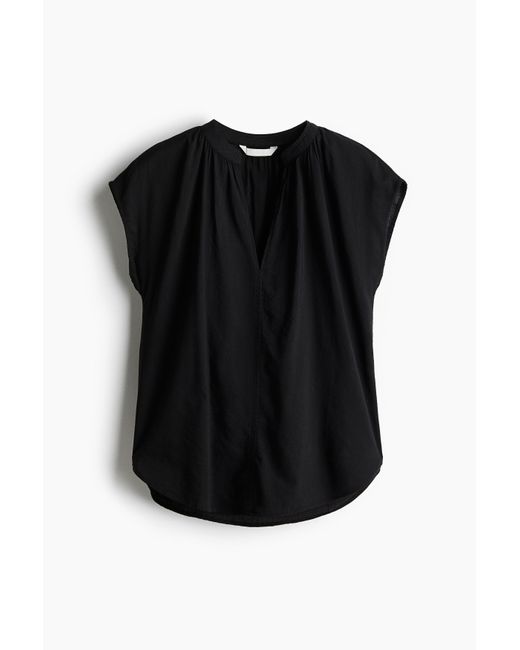 H&M Black Bluse mit Stehkragen