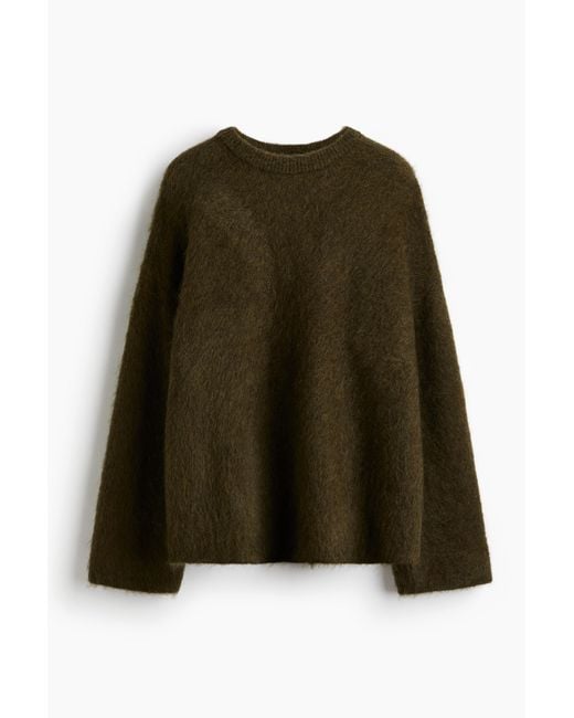 Pull oversize en mohair mélangé H&M en coloris Green