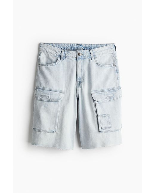 H&M Blue Low Denim Cargo Shorts