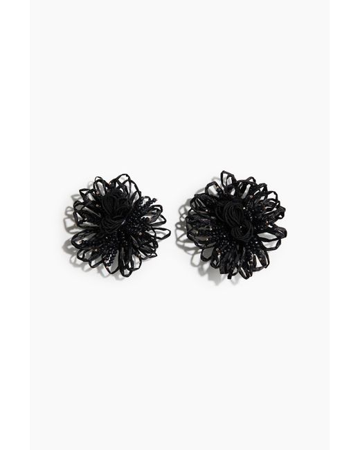 H&M Black Blütenförmige Ohrringe