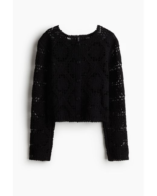 H&M Vest Met Gehaakte Look in het Black